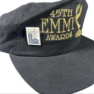 Vintage 1993 45th Emmy Awards Snapback Hat Lake Placid 1980 Olympic Pin Rare ABC